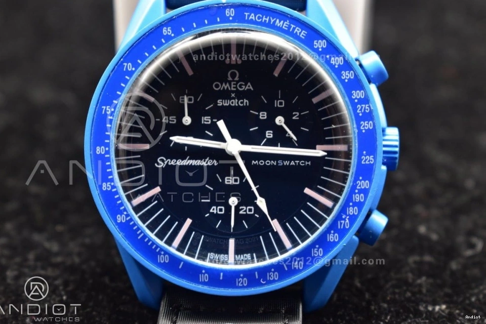 on Mission to Quartz Swatch Neptune Nylon Moonwatch Omega Bioceramic x Strap 0107